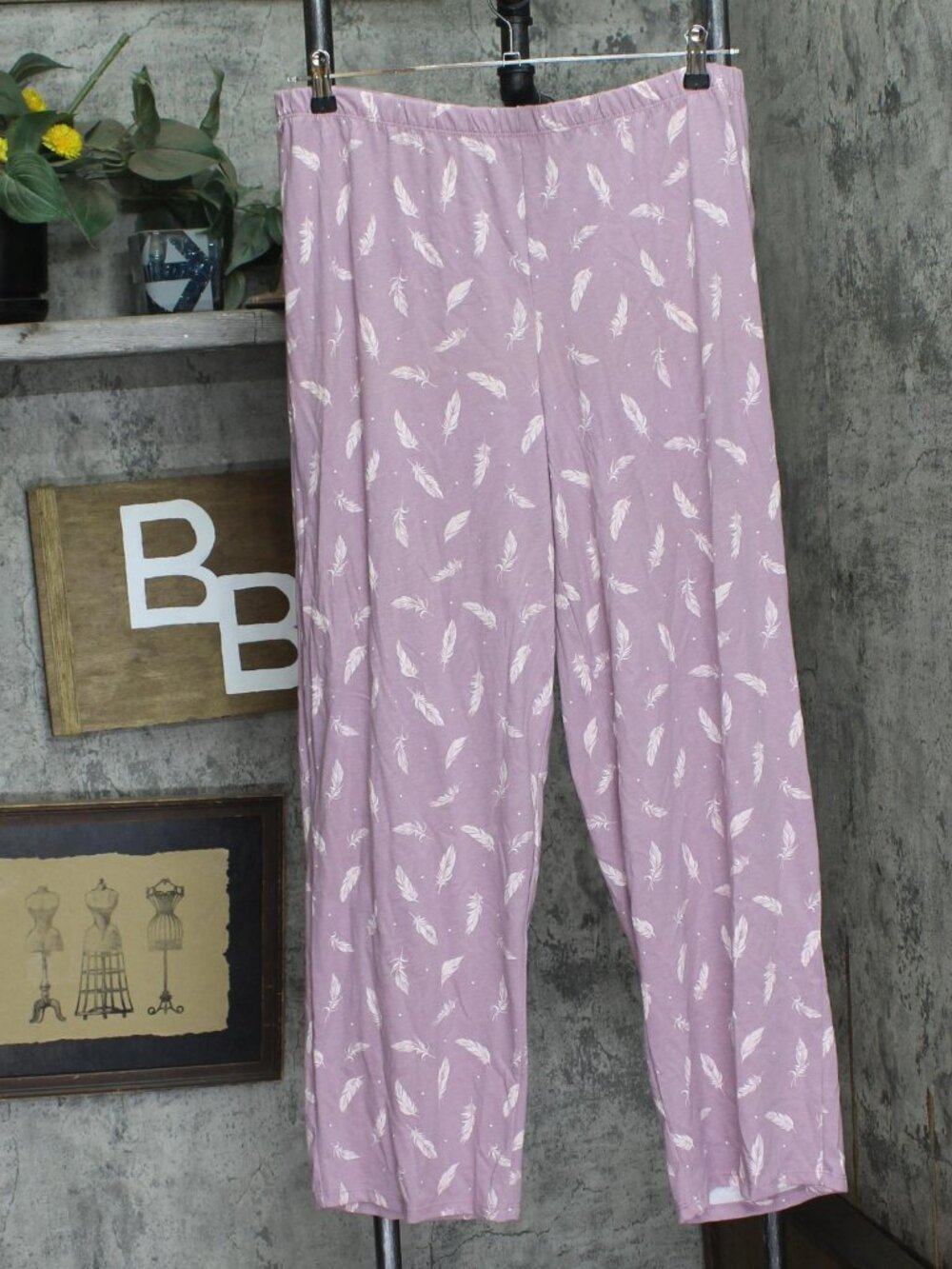 Charter Club Purple Charter Club Knit Feather Pajama Pants Feathers L Sz L